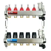 Коллектор TIM на 12 выходов из нержавеющей стали с расходомерами - KCS5012 Коллектор TIM на 12 выходов из нержавеющей стали с расходомерами - KCS5012