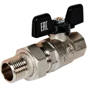 Шаровой кран Stout с американкой НР-ВР 1/2 полнопроходной, ручка бабочка