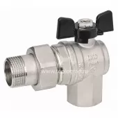 Шаровой кран Bugatti OREGON угловой с полусгоном НР-ВР 3/4, ручка бабочка