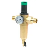 Самопромывной фильтр TIM 1 с редуктором, манометром и корпусом из латуни
