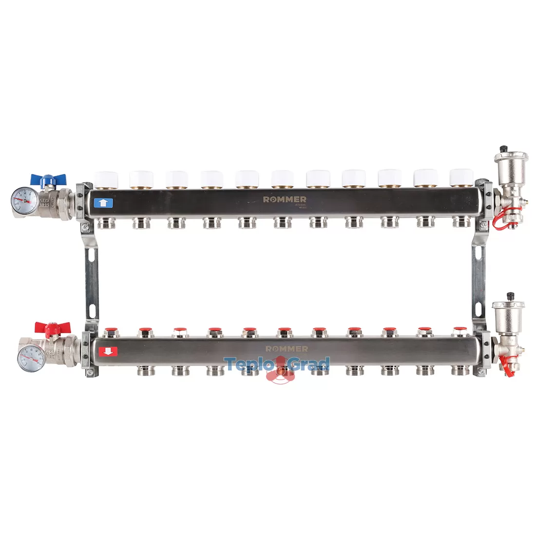 Коллектор tim kcs5012. Коллекторная группа stout (sms 0917 000003) 1" вр, 3 отвода 3/4", расходомер. Сталь с расходомерами и термо вентилями. Коллектор rommer с расходомерами. Коллектор rommer с расходомерами.