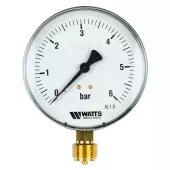 Манометр радиальный Watts F+R200 корпус 100 мм, 0-6 бар, подключение 1/2