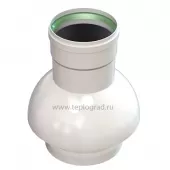 Переходник УТДК 60/100 на 80 с воздухозабором из помещения, универсальный Переходник УТДК 60/100 на 80 с воздухозабором из помещения, универсальный