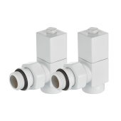 Набор дизайн-вентилей Royal Thermo CUBE 1/2 угловой (белый)