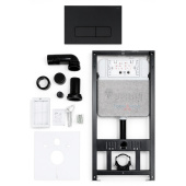 Инсталляция для подвесного унитаза РЕХАУ NovaFlow с панелью Nova Ellipse 001 черной