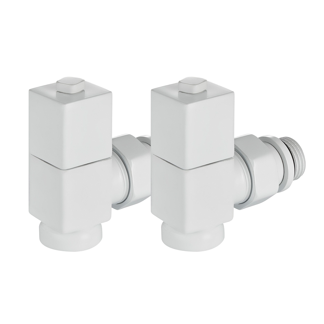 Набор дизайн-вентилей Royal Thermo CUBE 1/2 угловой (белый)