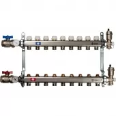 Коллектор из нержавеющей стали в сборе без расходомеров Stout на 9 выходов