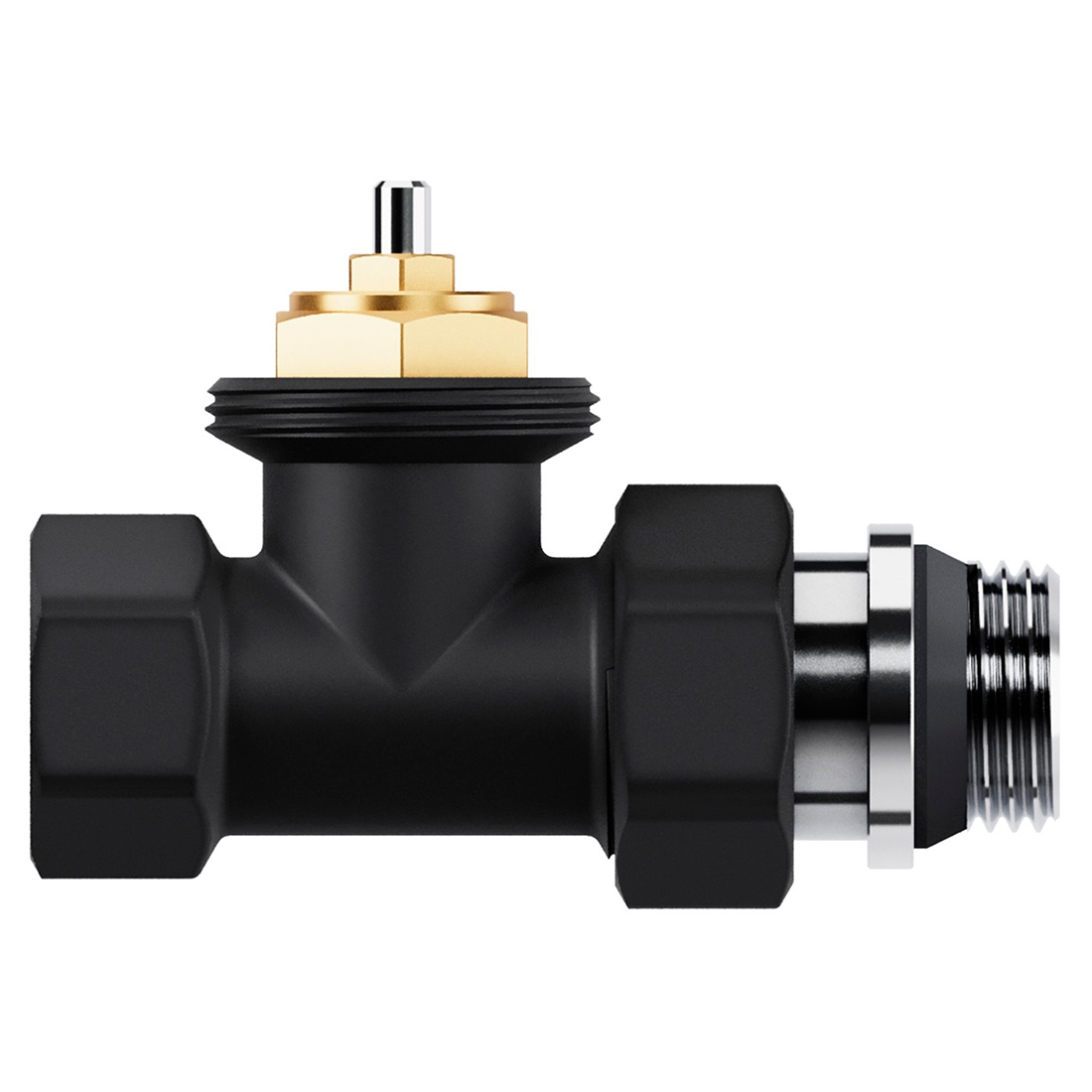 Набор термостатический прямой Royal Thermo Design 1/2" М30х1,5 (черный)