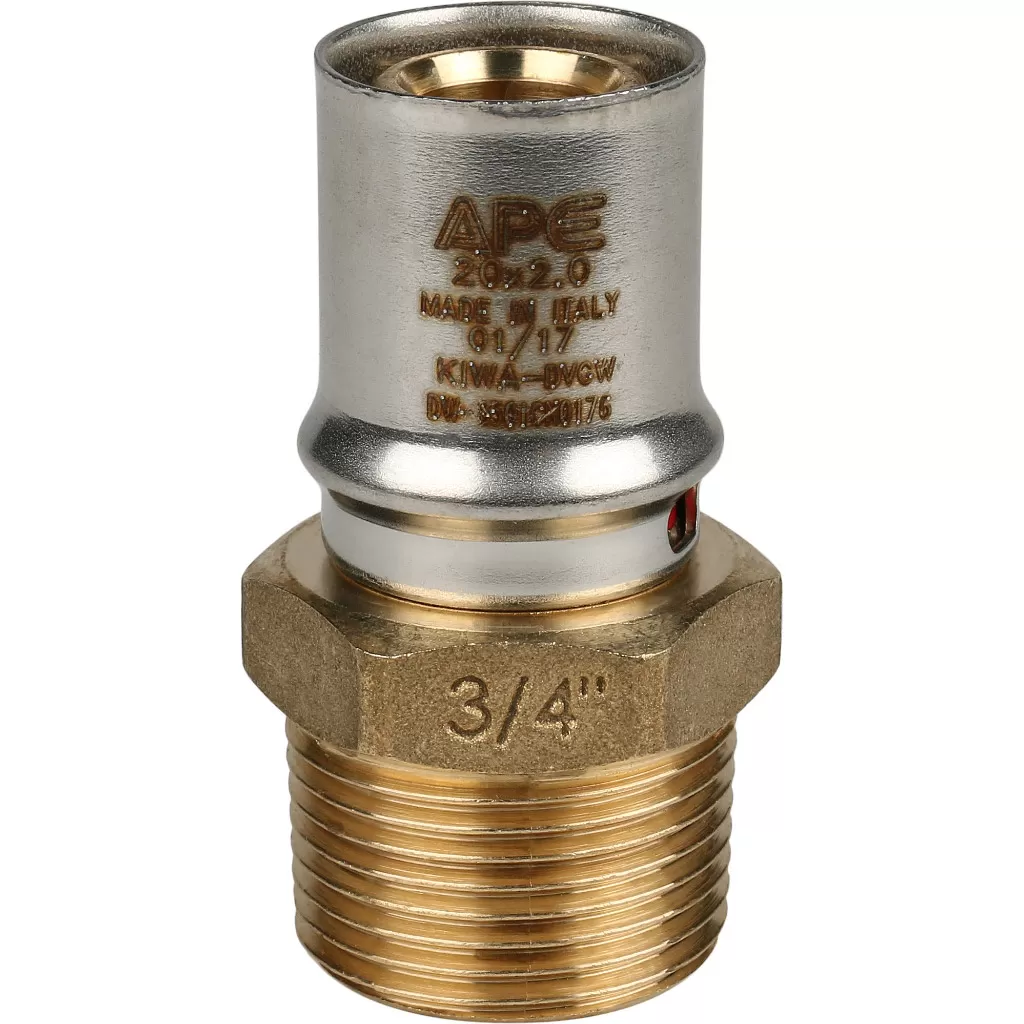 Переходник с наружной резьбой прессовой Stout 3/4 x 20 Переходник с наружной резьбой прессовой Stout 3/4 x 20