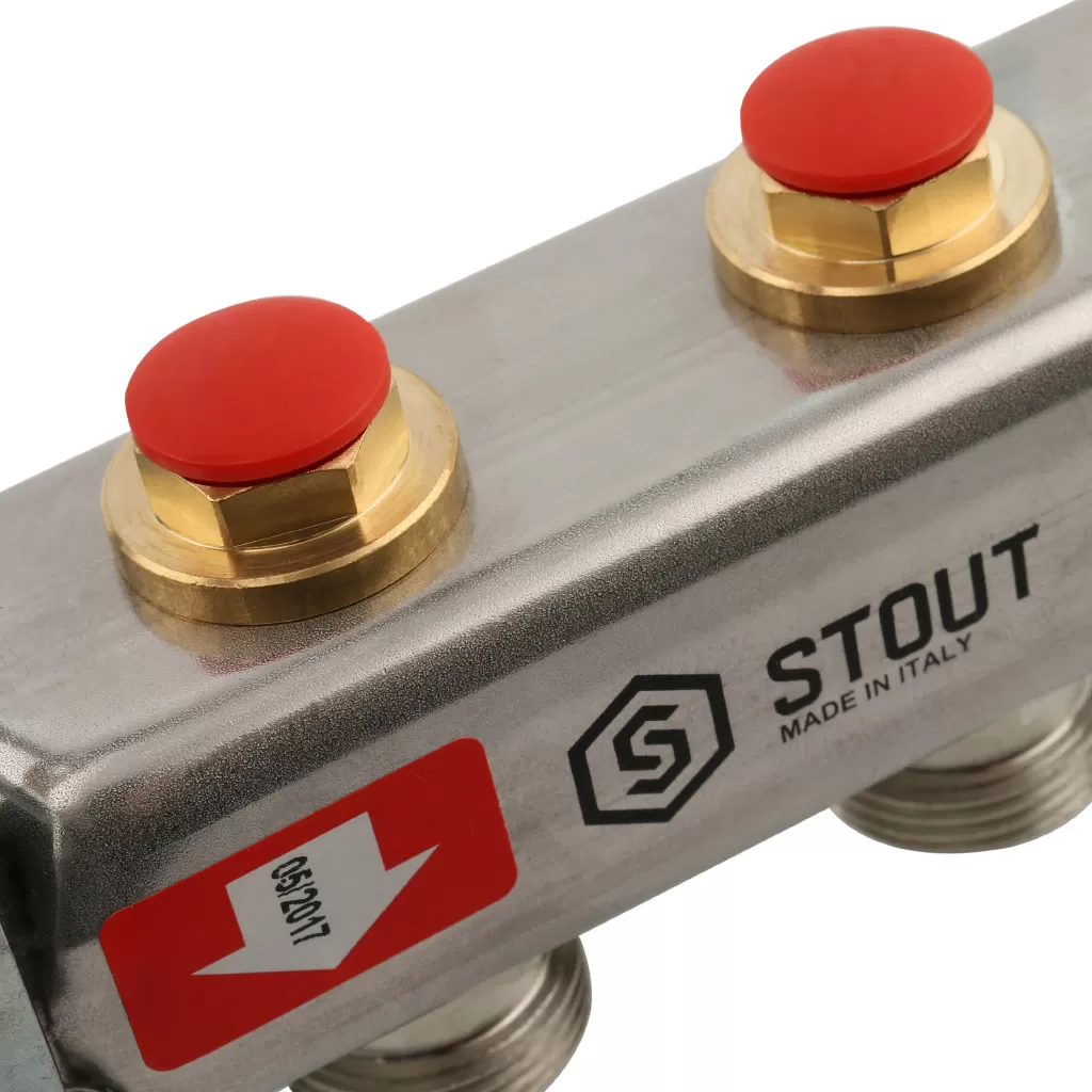 Коллектор Stout на 2 выхода из нержавеющей стали без расходомеров - SMS 0922 000002