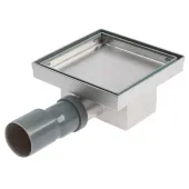Трап из нержавеющей стали под плитку TIM 150x150мм (сухой +гидрозатвор) Трап из нержавеющей стали под плитку TIM 150x150мм (сухой +гидрозатвор)