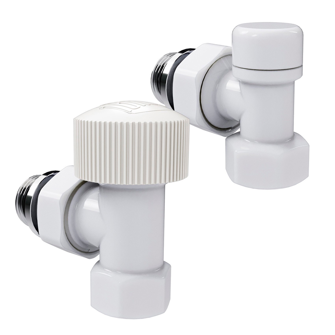 Набор термостатический угловой Royal Thermo Design 1/2" М30х1,5 (белый)