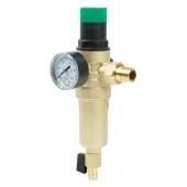 Самопромывной фильтр TIM 1/2 с редуктором, манометром и корпусом из латуни