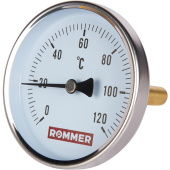 Термометр биметаллический с погружной гильзой Rommer, корпус 80 мм, гильза 75 мм Термометр биметаллический с погружной гильзой Rommer, корпус 80 мм, гильза 75 мм