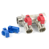 Коллектор Valfex с шаровыми кранами 3/4x1/2 на 2 выхода