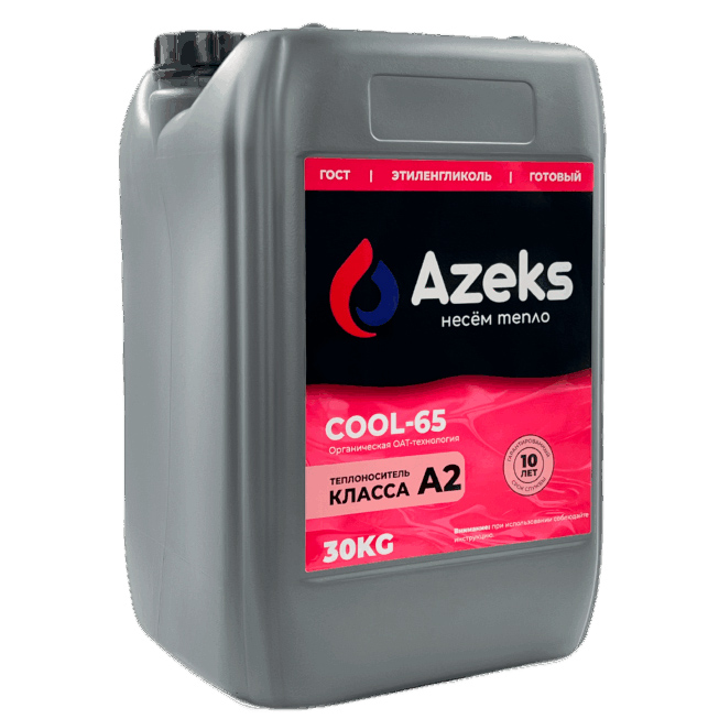 Теплоноситель Azeks COOL-65 30 кг (на основе этиленгликоля)
