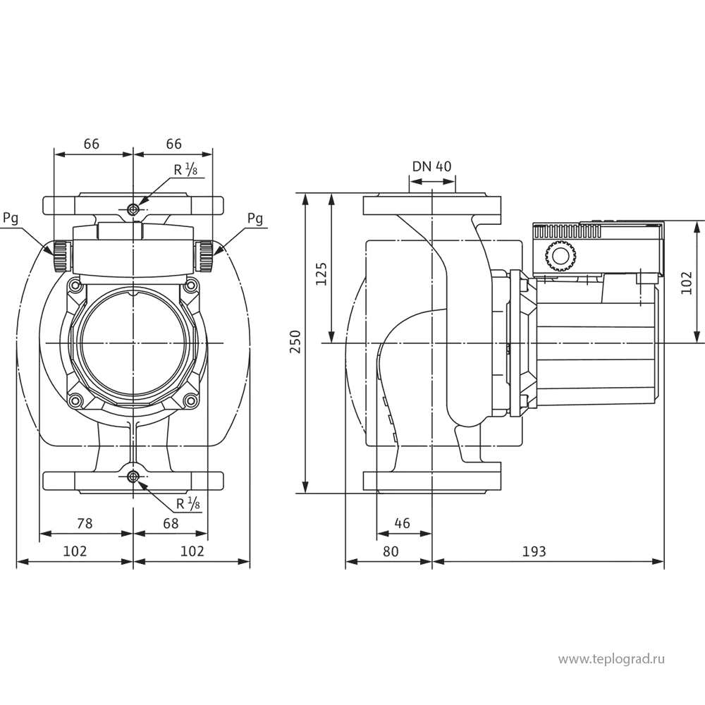 Циркуляционный насос Wilo TOP-Z 40/7 EM PN6/10 GG 1х230