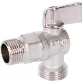 Кран шаровой угловой Stout для бытовой техники 1/2x3/4