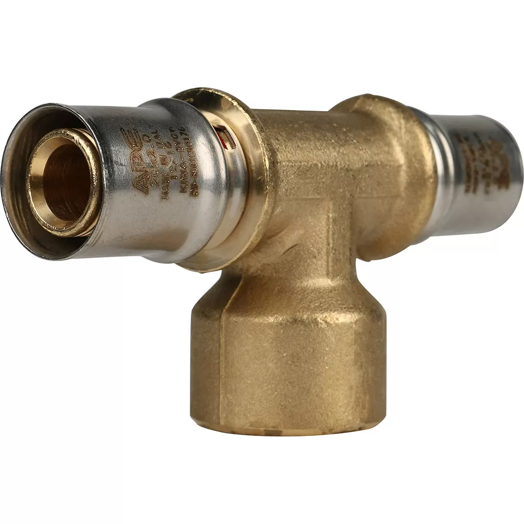 Тройник переходной с внутренней резьбой прессовой Stout 20 x 3/4 x 20