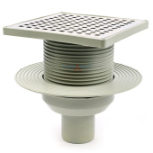 Душевой трап Valfex 150x150 DN50 регулируемый, вертикальный выпуск Душевой трап Valfex 150x150 DN50 регулируемый, вертикальный выпуск