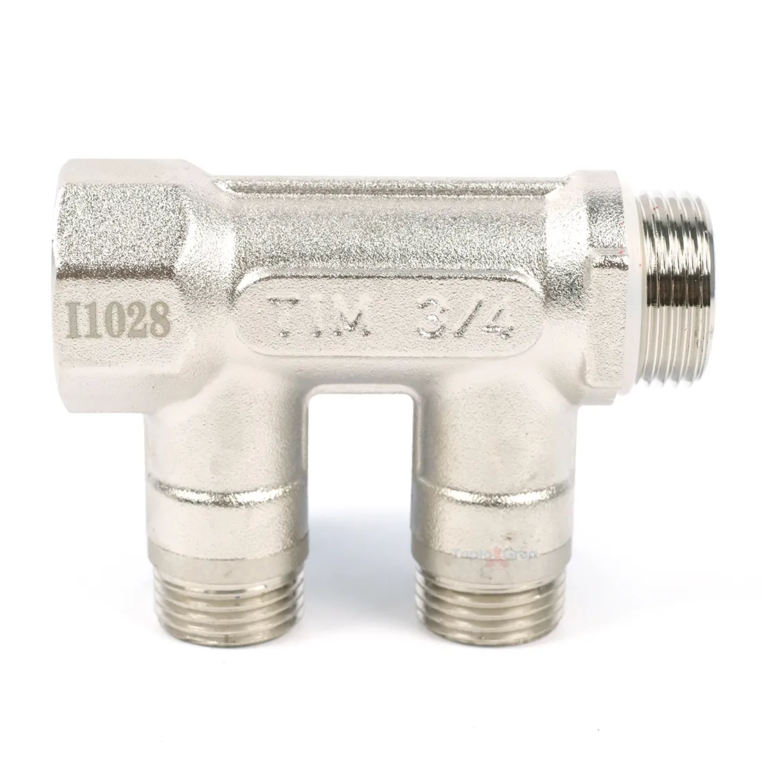 Коллектор TIM с шаровыми кранами 3/4x1/2 на 2 выхода, красные и синие ручки Коллектор TIM с шаровыми кранами 3/4x1/2 на 2 выхода, красные и синие ручки