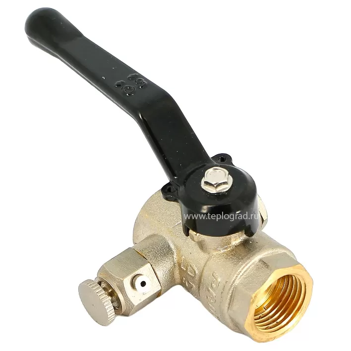 Кран шаровой LD Pride с дренажным вентилем ВВ 1/2 ручка рычаг Кран шаровой LD Pride с дренажным вентилем ВВ 1/2 ручка рычаг