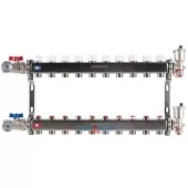 Коллектор из нержавеющей стали Rommer в сборе без расходомеров 10 выходов