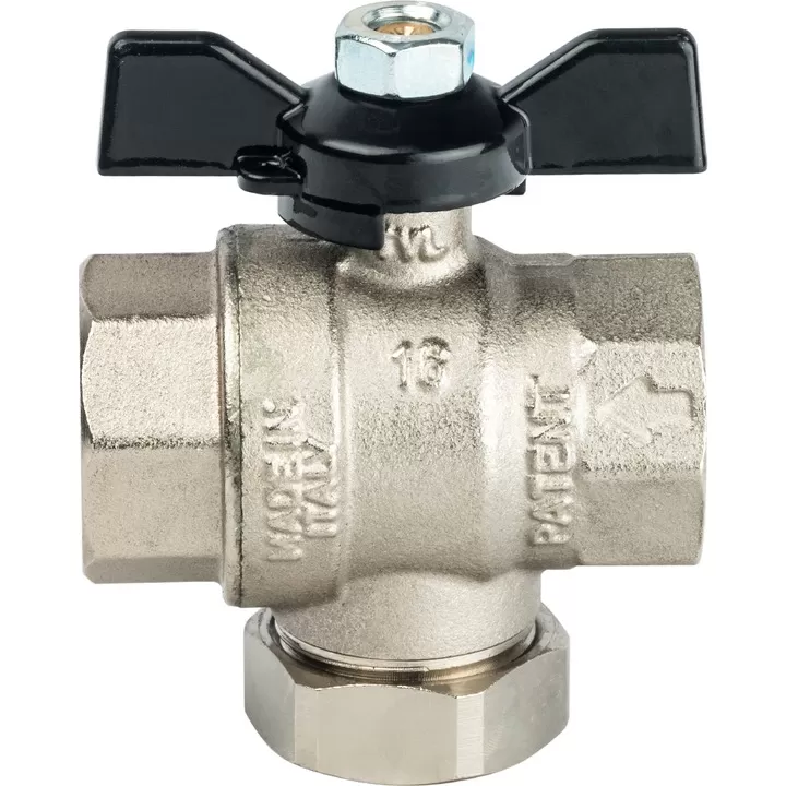 Шаровой кран Stout с фильтром ВР-ВР 3/4, ручка бабочка