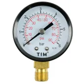 Манометр радиальный TIM, корпус 50 мм, диапазон 0-6 бар, подключение 1/4 Y-50-6