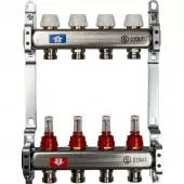 Коллектор Stout на 4 выхода из нержавеющей стали с расходомерами - SMS 0917 000004 Коллектор Stout на 4 выхода из нержавеющей стали с расходомерами - SMS 0917 000004
