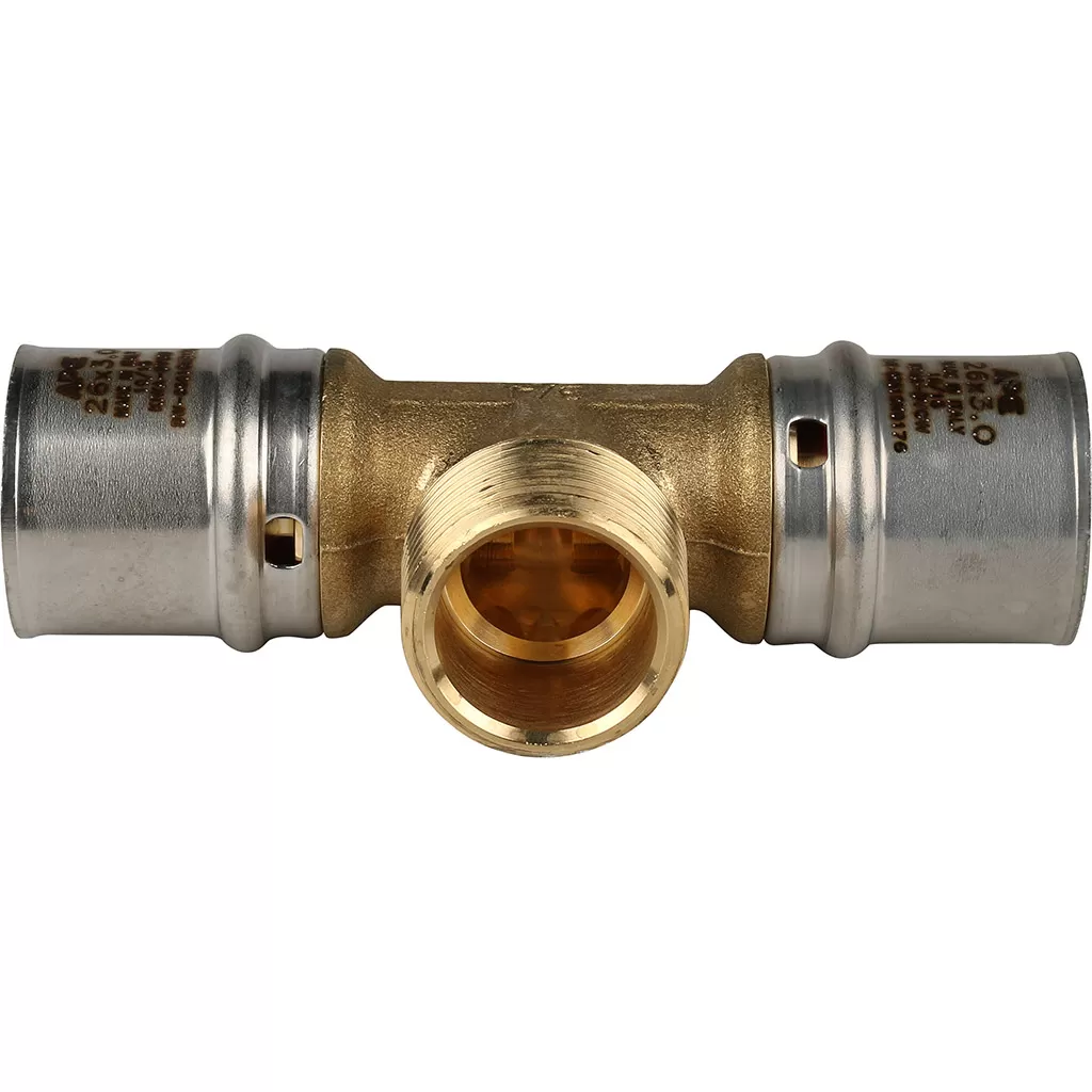 Тройник переходной с наружной резьбой прессовой Stout 26 x 3/4 x 26