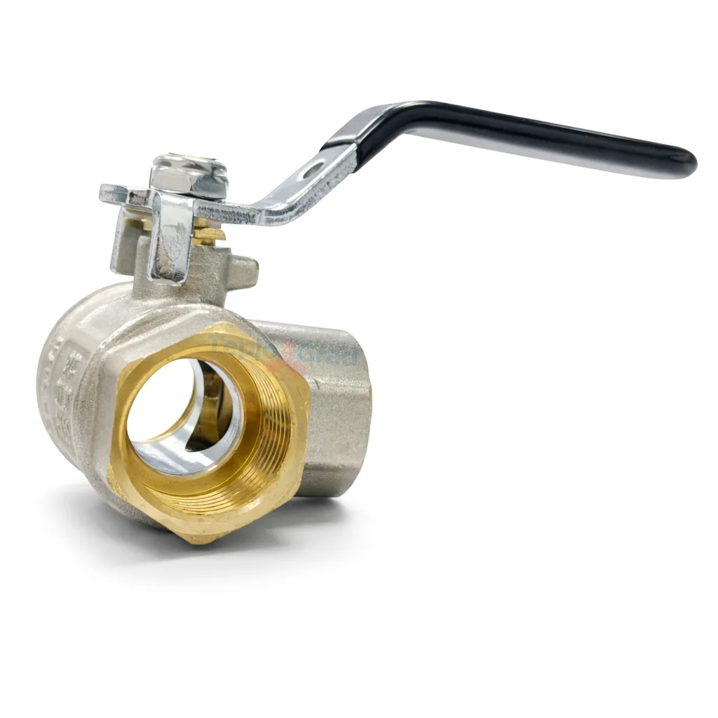 Кран шаровой TIM трехходовой ВВВ 3/4 тип-Т, ручка рычаг