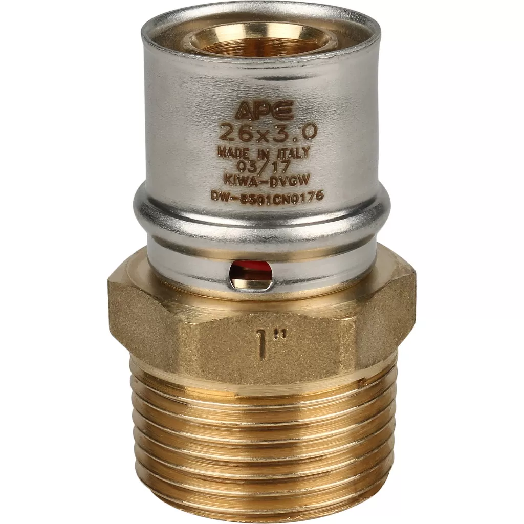 Переходник с наружной резьбой прессовой Stout 1 x 26 Переходник с наружной резьбой прессовой Stout 1 x 26