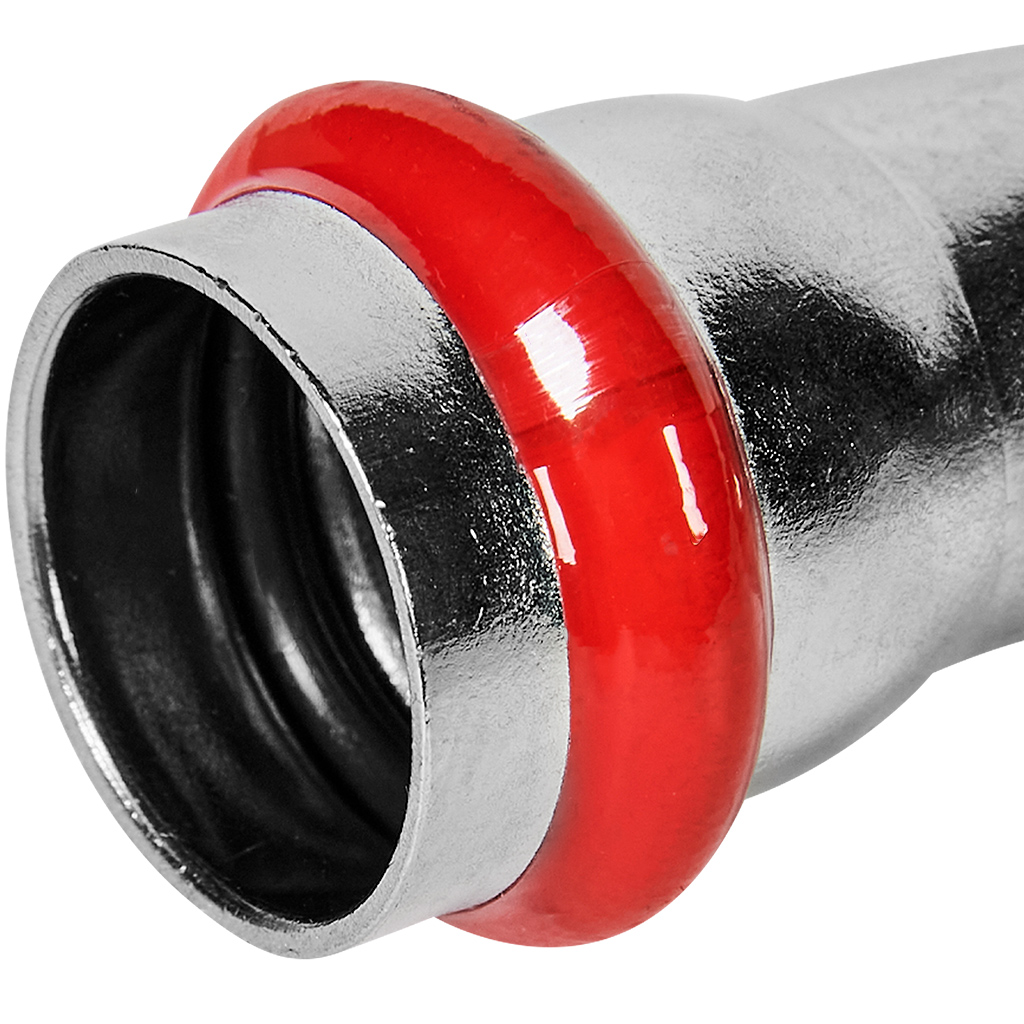 Угольник однораструбный 45° 22 Rommer из нержавеющей стали прессовой