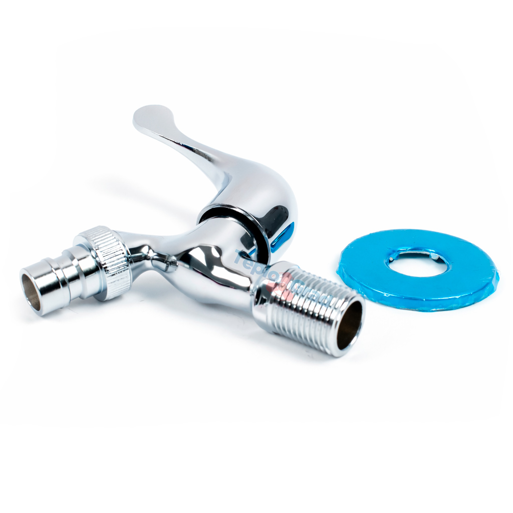 Кран водоразборный TIM 1/2 со штуцером, хромированный