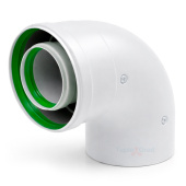 Отвод коаксиальный Termica 60/100 90°