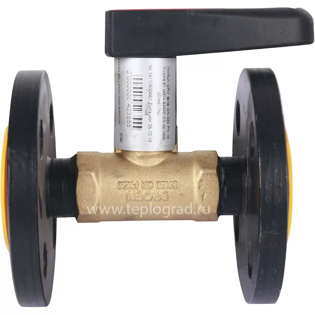 Балансировочный клапан Broen Venturi DRV DN20 PN16 Kvs 4,81 фланцевый