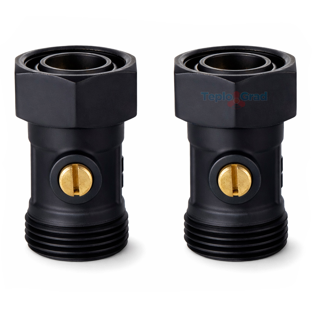 Набор нижнего подключения Royal Thermo прямой черный 3/4 раздельный