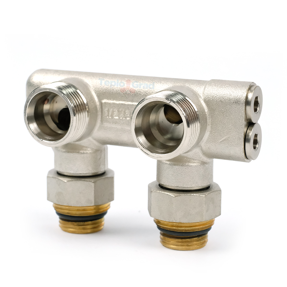 Узел нижнего подключения угловой перекрестный Zeissler 3/4x1/2 с запорными вентилями