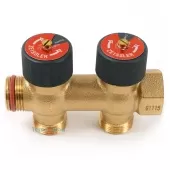 Коллектор распределительный ZEISSLER 3/4x3/4 на 2 выхода бронза