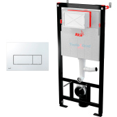 Инсталляция для подвесного унитаза AlcaPlast с хром кнопкой M571 и шумоизоляцией Инсталляция для подвесного унитаза AlcaPlast с хром кнопкой M571 и шумоизоляцией