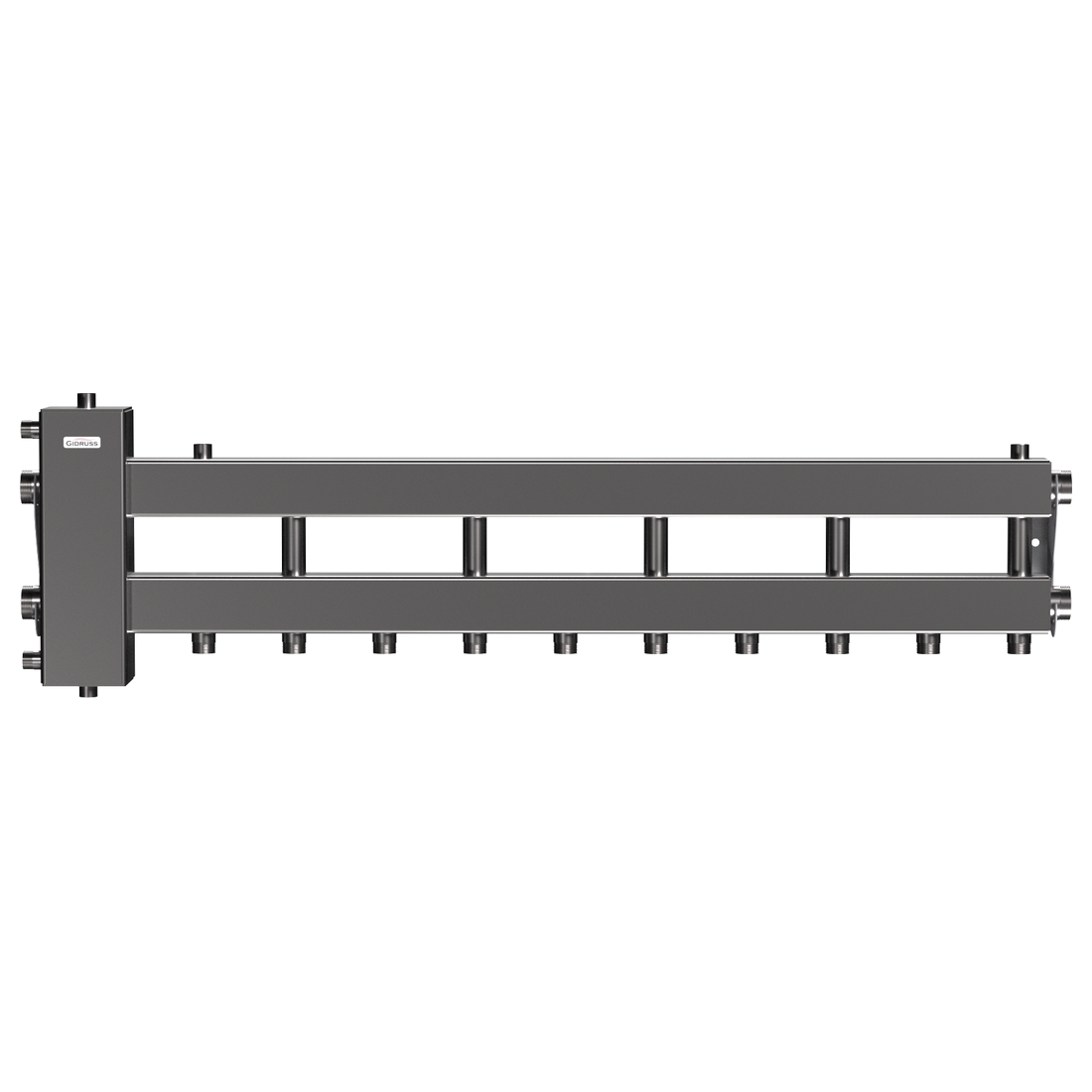 Балансировочный коллектор Gidruss BMSS-150-6D (до 150 кВт, подкл. котла G 1 1/2, 5 контуров G 1, нерж. сталь)