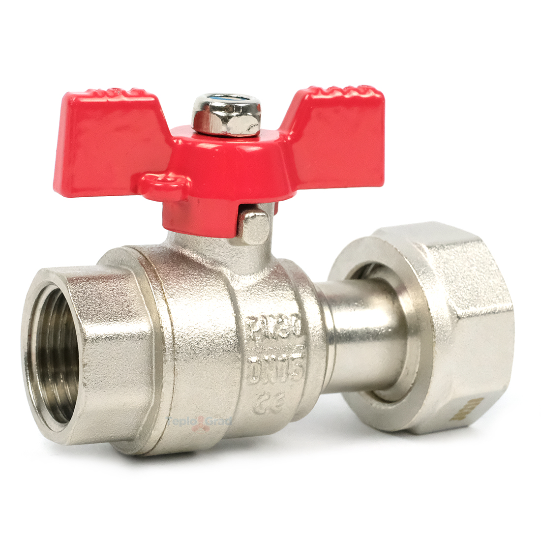 Шаровой кран TIM с накидной гайкой 1/2x3/4 ручка бабочка Шаровой кран TIM с накидной гайкой 1/2x3/4 ручка бабочка