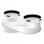 Адаптер Baxi для подключения раздельных труб с 60/100 мм на 2x80 мм для конденсационных котлов