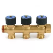 Коллектор распределительный ZEISSLER 3/4x3/4 на 3 выхода бронза