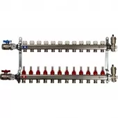 Коллектор из нержавеющей стали Stout в сборе с расходомерами 12 выходов Коллектор из нержавеющей стали Stout в сборе с расходомерами 12 выходов