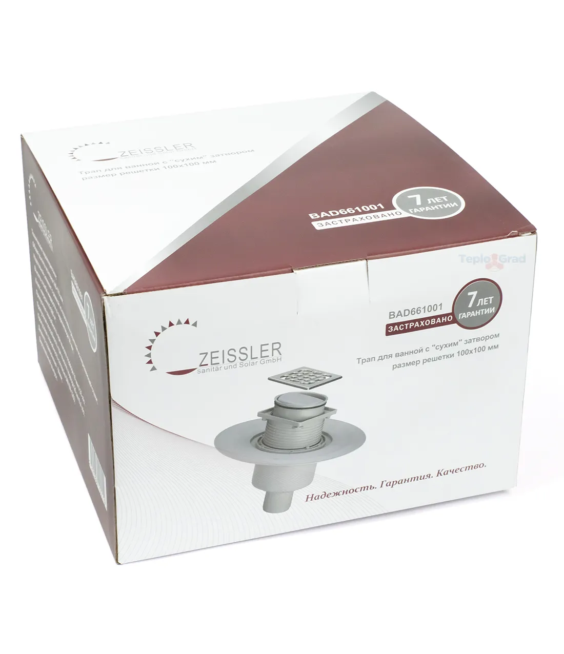 Трап для душевой с сухим затвором TIM 10x10см. прямой (вертикальный) выпуск Трап для душевой с сухим затвором TIM 10x10см. прямой (вертикальный) выпуск