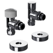 Набор термостатический угловой Royal Thermo Design Pro 15мм М30х1,5 (хром)