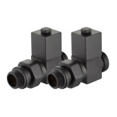 Набор дизайн-вентилей Royal Thermo CUBE 1/2 прямой (черный)