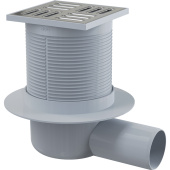 Душевой трап AlcaPlast APV1 105x105 DN50 регулируемый, горизонтальный выпуск